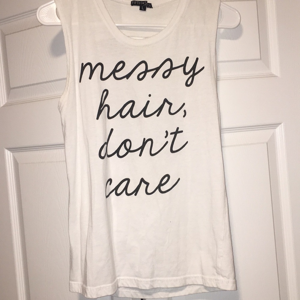 Messy Hair, Don’t Care Muscle Tee